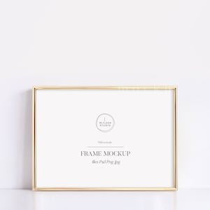 Gold Frame Mockup, A4 Frame Mockup Horizontal, Frame Mock Up, Poster Mockup, Interior Mock Up, Simple Frame Mockup