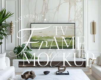 Makieta Ramy Do Telewizora, Pozioma Makieta Ramy, Nowoczesny Salon Ramka TV Art Makieta