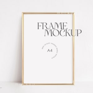 Gold Frame Mockup, A4 Poster Mockup, Psd, Gold Frame Mock Up, Styled Frame Mockup, Frame Mockup A4, Gold Frame Png, Frame Mock Up,
