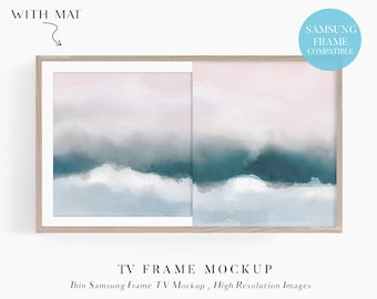 Frame TV Mockup, Horizontal Mockup Frame, Frame TV Art Mockup, Think Black Frame, Frame Mock Up
