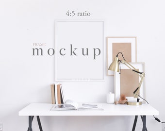 White Frame Mockup, Frame Mock Up Digital, Mockup Frame, 8x10 Frame Mockup, Poster Mockup, 4:5 ratio, Product Mockup, Mockups