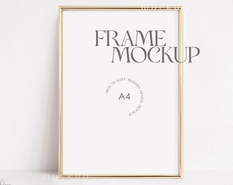 Gold Frame Mockup, A4 Poster Mockup, Psd, Gold Frame Mock Up, Styled Frame Mockup, Frame Mockup A4, Gold Frame Png, Frame Mock Up,