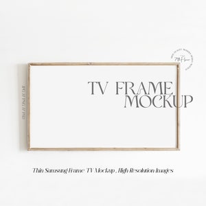 Frame TV Mockup, Rustic Frame Mockup, Horizontal Mockup Frame, Frame TV Art Mockup image 1