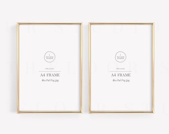 Gold Frame Mockup A4, Frame Mockup For Poster, Psd Mockup, A4 Digital Frame Mockup Bundle, A4 Frame Mock Up, Gold Frame Mock Up