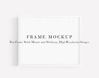 White Frame Mockup A4, Frame Mockup for Poster, Psd Mockup, Horizontal Frame Mockup, Thin Frame Mockup, Frame Mock Up, White Frame Mock Up