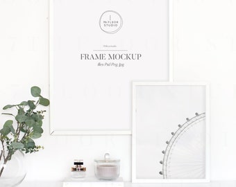 White Frame Mockup, Stock Photo, Styled Photography, Print Mockup, Frame Mock Up, Instant Download