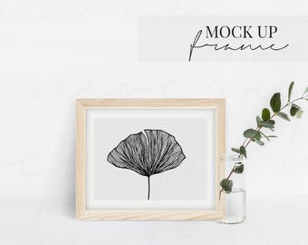 Minimal Frame Mockup, Horizontal Frame Stock Photography, Feminine Mock Up, Minimal Frame Mockups, Styled Stock Photo, Digital Mockup