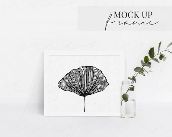 Styled Mockup Photography White Frame Mock Up Stock Photo