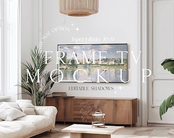 TV Mockup Frame, Horizontal Mockup Frame, 16x9 Ratio Frame, TV Art Mockup, Interior Mockup