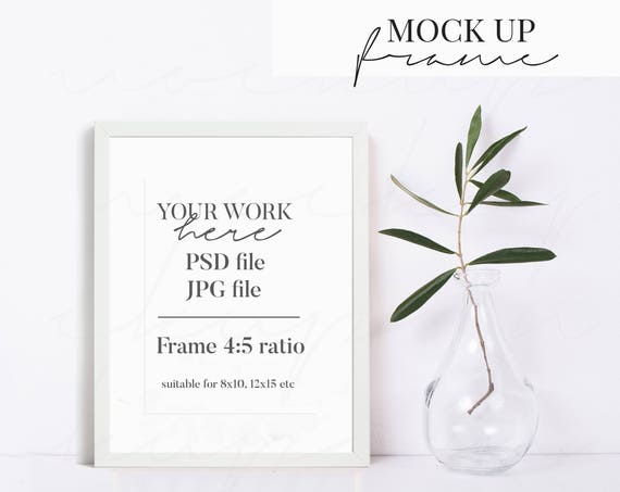 8x10 White Frame Mockup Portrait Mock Up Frame Digital 8x10 White Frame Mockup Portrait Mock Up Frame Digital