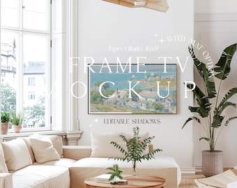 Framemodel, tv-kunstmodel, frame interieurmodel, horizontaal mockupframe, 16:9-verhouding