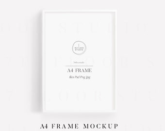 Frame Mockup A4, White Frame Mockup for Poster, Digital Frame, Frame Mock Up, A4 Frame mockup, Psd, Mockup Frame, Thin Frame Mockup