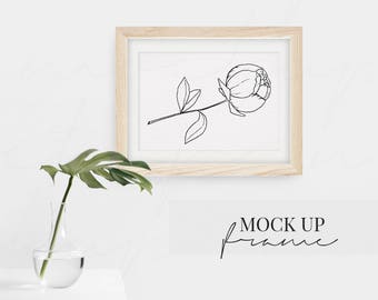 Horizontal Frame Stock Photography, Minimal Frame Mockup, Feminine Mock Up, Styled Stock Photo, Digital Mockup, Landscape Mockup