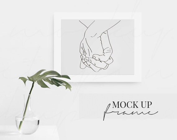 Plain White Frame Mockup Landscape Frame Styled Mockup Photo
