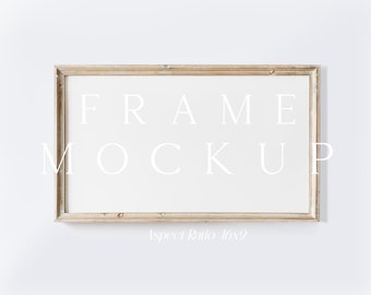 16X9 Frame TV Art Frame Mockup, Rustic Frame Mockup, Horizontal Mockup Frame, Vintage Frame Mockup