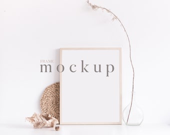 Mockup Frame Psd, Styled Frame Mockup, wooden Frame, Styled Stock Photography, Digital Frame Mock Up, Desk Mockup, Minimalist Mockup