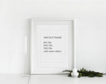 Christmas Frame Mock Up, White Frame Mockup, Poster Mock Up, Frame Mockup, Empty Frame, Merry Christmas Mock Up, Stock Photos, Xmas stock