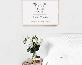 Download Frame Mockup With Wooden Frame, Minimal Frame Mock Up, Landscape Frame Mockup, Stock Photos ...