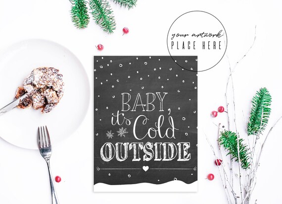 Christmas Card Stock Photo Mockup Picture Invitation Mockups Winter