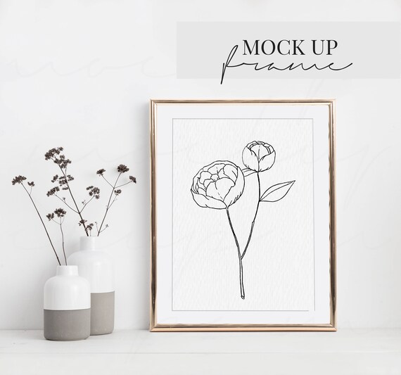 8x10 Gold Mockup Frame Portrait Gold Frame Mock Up