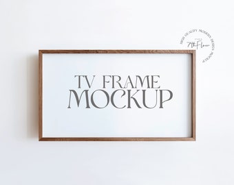 Rustic Frame Mockup, Farmhouse Mockup Frame,  16:9 Ratio Horizontal Mockup Frame, Wooden Frame Tv Mockup,