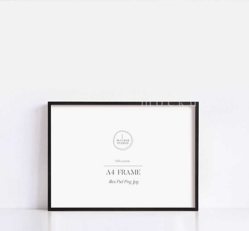 Download Frame Mockup A4 Black Frame Horizontal Mockup Digital Frame | Etsy