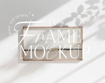 TV Mockup, Frame Mockup Horizontal  Wooden Frame Mockup Minimalist 16:9 Ratio