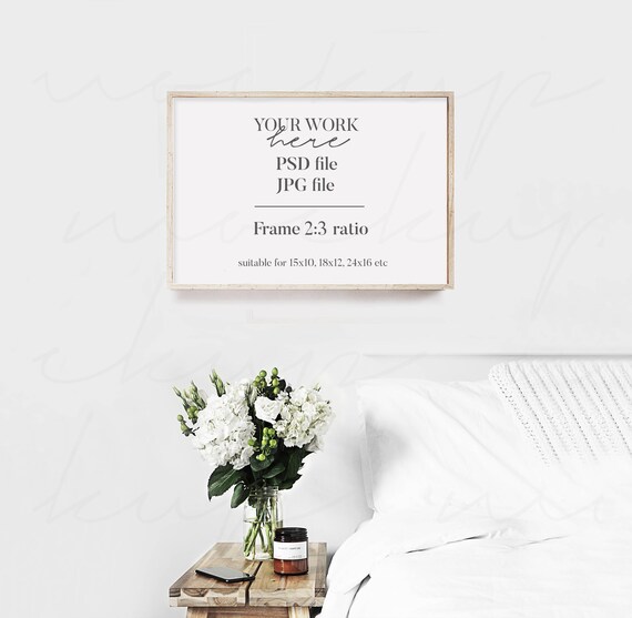 Frame Mockup With Wooden Frame Minimal Frame Mock Up Etsy