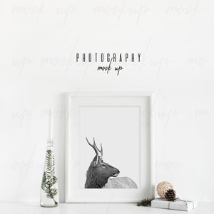 Christmas Frame Mockup, Product Mockup, Xmas Stock, Empty Frame, Frame Mock Up, White Frame Mockup, Poster Mockup, Christmas Mockup image 3