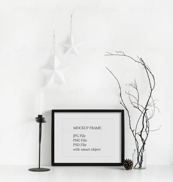 Download Christmas Frame Mockup Horizontal Frame Mockup Poster Mock Etsy PSD Mockup Templates