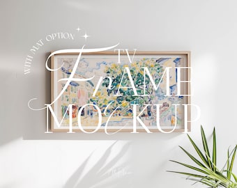 TV Mockup Frame Horizontal Wooden Frame Minimalist Mockup 16:9 Ratio