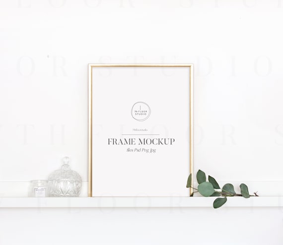 Frame Mockup 8x10 Gold Frame Mock Up Stock Photo Gold Etsy