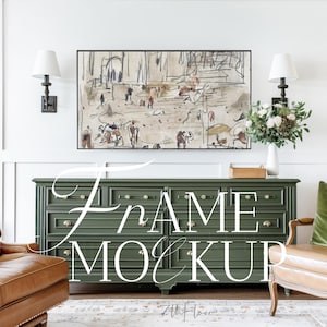 TV Mockup, Horizontal Mockup Frame, Living Room Mockup, 16x9 Ratio, Frame Mockup