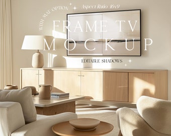 Frame Mockup, Interior Mockup Frame, Horizontal Frame TV Art Mockup,