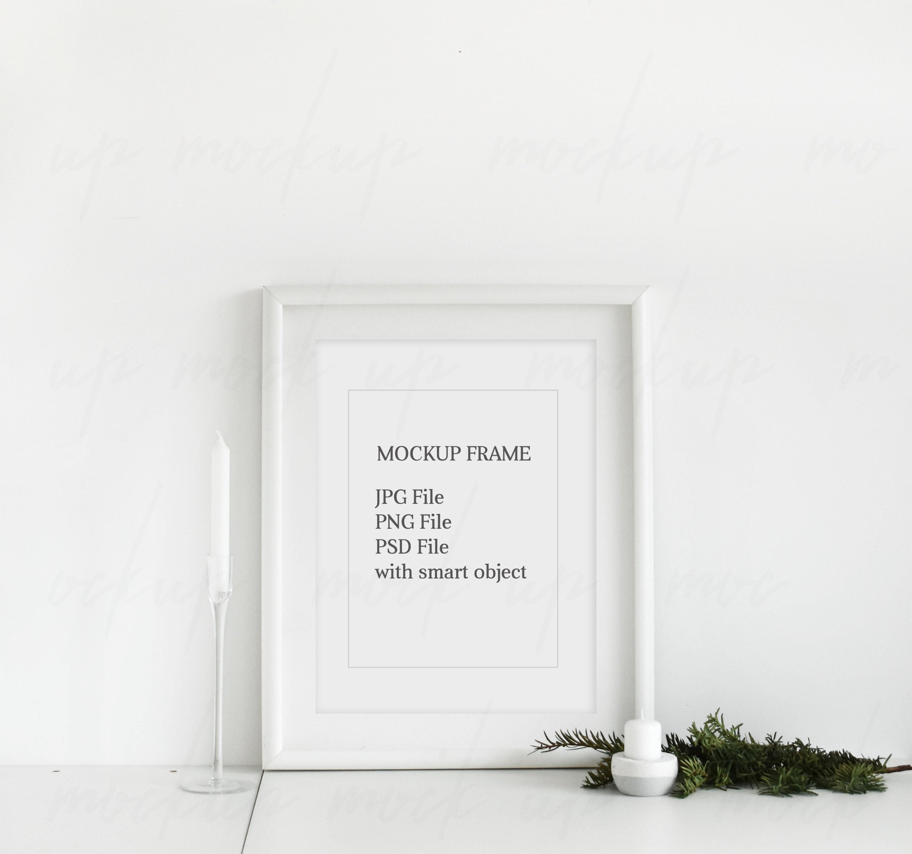 Download Christmas Frame Mock Up White Frame Mockup Poster Mock Up ...
