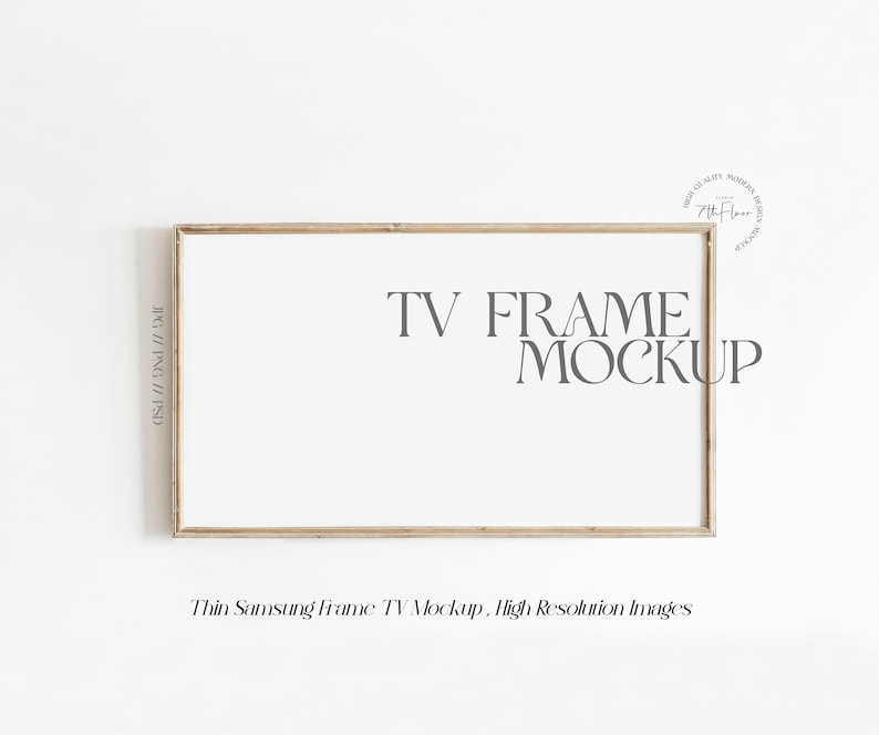 Frame TV Mockup, Rustic Frame Mockup, Horizontal Mockup Frame, Frame TV Art Mockup image 1