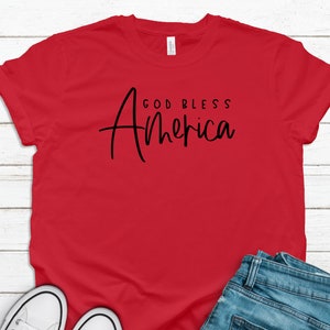 Gott segne Amerika Tshirt - rot weiß und blau Tshirt - 4. Juli Tshirt - Urlaub Tshirt