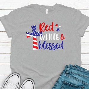 Red White and Blessed Tshirt - Red White and Blue Tshirt - 4th Of July Tshirt - Holiday Tshirt