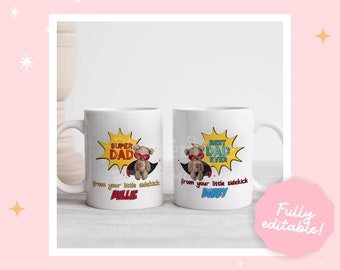 Super dad mug, daddy is my hero, dad’s sidekick, Father’s Day drink ware, Gifts for Dad