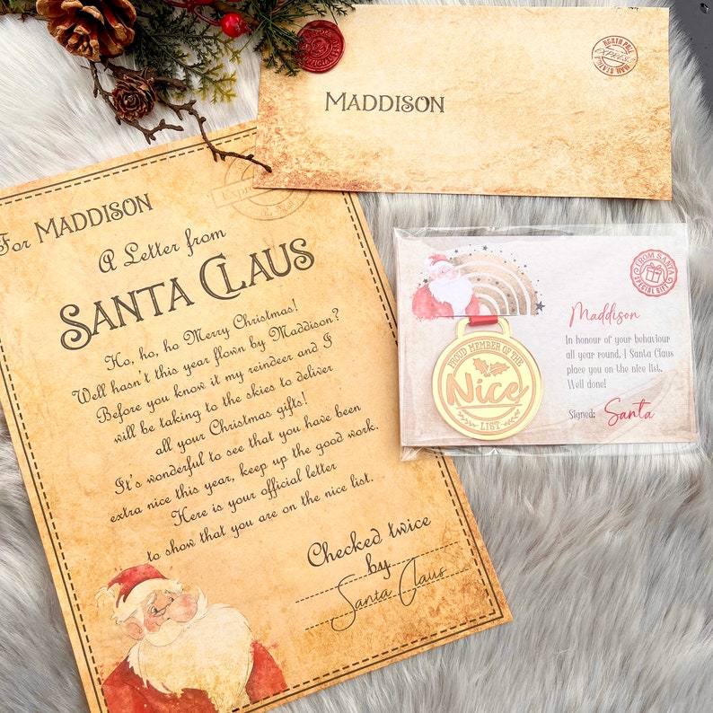 Nice List Medal, Santa Gift, Christmas Eve box filler, tradition gift from Father Christmas image 9