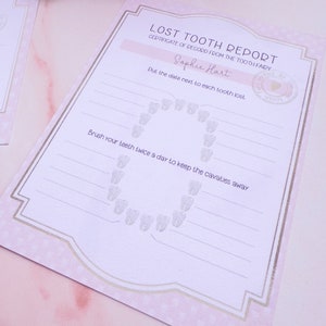 Médaille de la fée des dents, cadeau première dent pour fille, dent perdue image 3