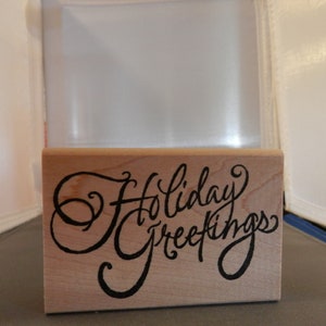 Holiday Greetings rubber stamp