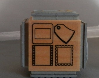 Open Frames Mini quad cube Rubber Stamp