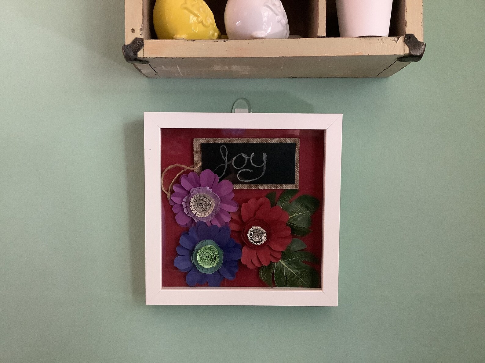 Inspirational quote in a shadow box filled with hand cut Etsy