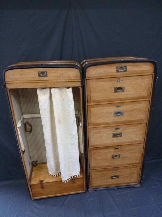 Antique 1890s Original Bentwood Steamer Wardrobe Trunk From Etsy