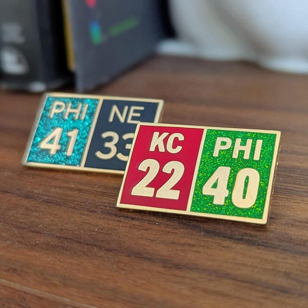 Resultados del Super Bowl LII y LIX - Pin de solapa de esmalte duro / Regalo deportivo de Filadelfia