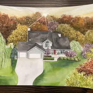 Home Watercolor Painting - Custom House Illustration - Housewarming Gift - House Portrait - Realtor Gift for Clients - New Home Gift