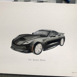 Custom Car Portrait | Car Watercolor Painting | Father&#39;s Day Gift | Watercolor Car | Classic Car Art | Car Illustration | Nursery Room Decor