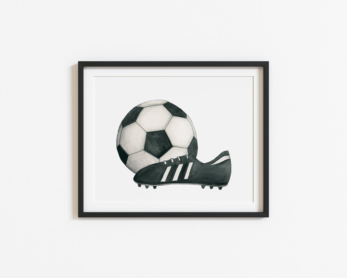 Watercolor Sports Art Prints Set of Four Sports Ball Wall Etsy