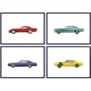 Set of Four Car Prints - Car Art Boys Room - Boys Room Decor - Car Wall Art - Car Painting